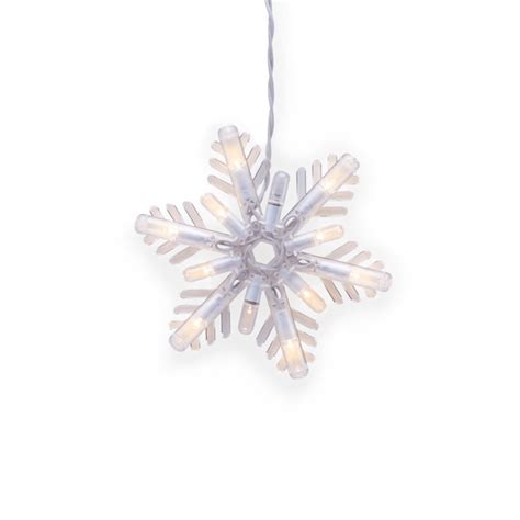 Ge Snowflake 8 Count Sparkling White Snowflake Led Plug In Christmas