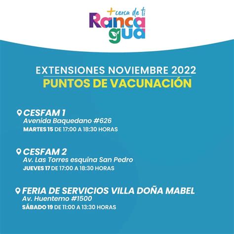 Cormun Rancagua On Twitter Extensiones De Vacunatorios Vecinas