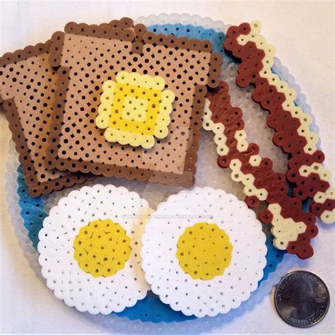 3d Breakfast Plate Easy Perler Beads Ideas Diy Perler Beads Melting