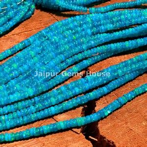 PARAIBA BLUE Opal Smooth Rondelle Beads AAA 3 Mm 5mm Welo Opal