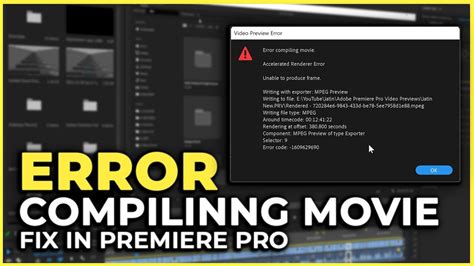 Premiere Pro Error Compiling Movie Premiere Pro Renderer Error Solved