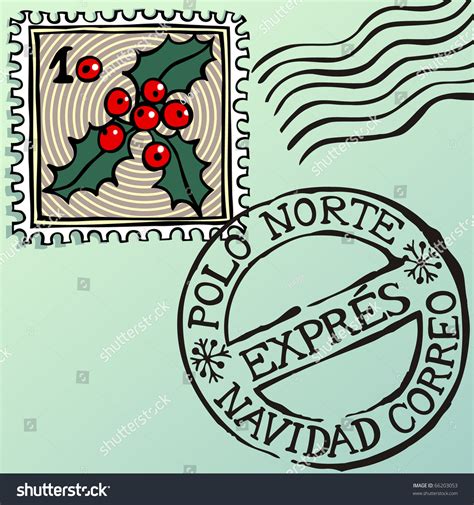 Navidad Estampillas Spanish Christmas Stamps Stock Vector