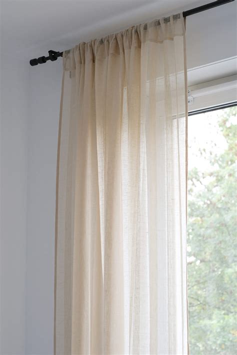 Leinenvorhang Beige Transparent Von Varvara Home