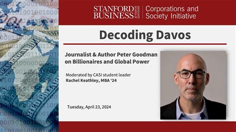 Decoding Davos Peter Goodman On Billionaires And Global Power