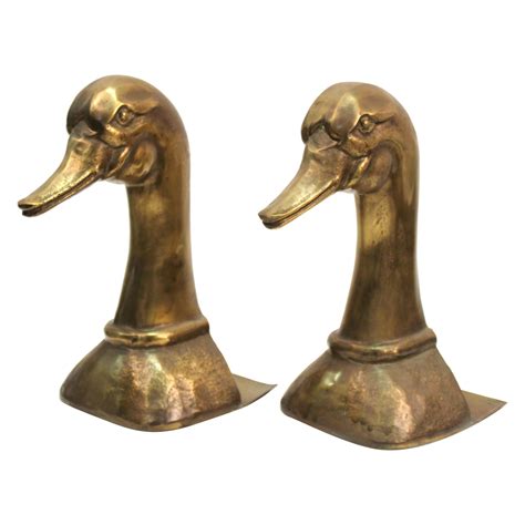 Mid Century Modern Patinated Brass Duck Bookends At 1stdibs