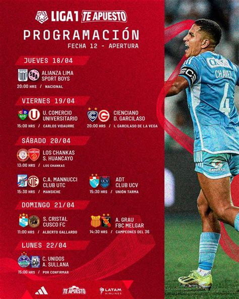 Liga 1 Te Apuesto programación de la fecha 11 12 13 del Torneo