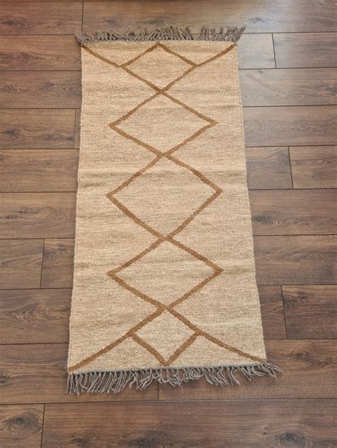 Handgemaakt Kelim Vloerkleed Cm X Cm Naturel Wol Tapijt Kilim