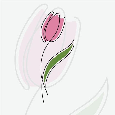 Premium Vector Hand Drawn Continuous Line Drawing Tulip Flower