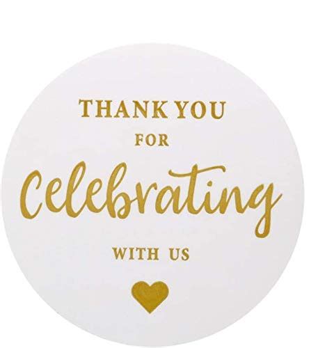 60pcs Thank You For Celebrating With Us Stickers 2 Inch Round Thank You