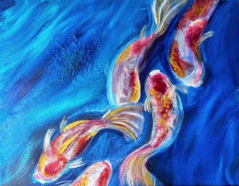 Artstation Koi Fish Acrylic Painting