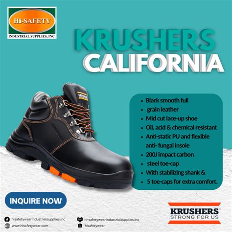 Krushers New Range Safety Shoes California Lazada Ph