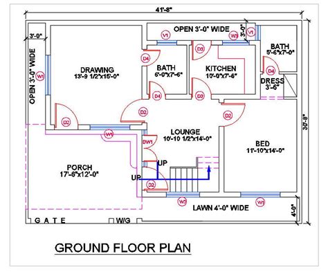 House Ground Floor Layout Plan In Dwg Autocad File Cadbull NBKomputer