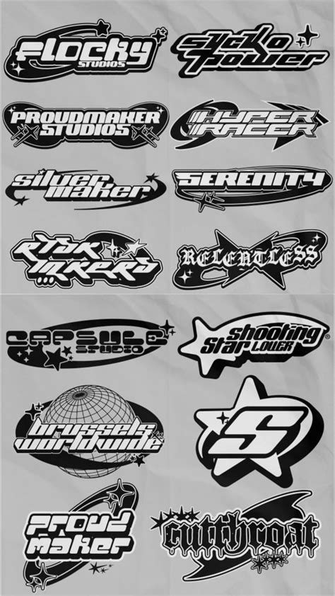 The Different Types Of Stickers Are Shown In Black And White Including