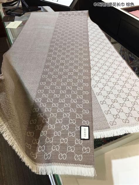 Gucci Gg Wool Jacquard Scarf Grey In Cm Temafesus