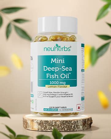 Neuherbs Mini Deep Sea Fish Oil Omega 3 Capsule 1000mg 120 Softgels