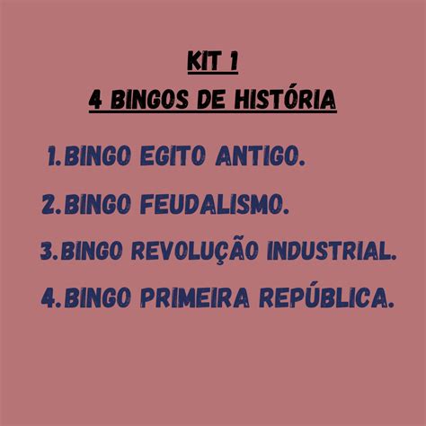 Kit Cont M Bingos De Hist Ria Md Pedag Gico Hotmart