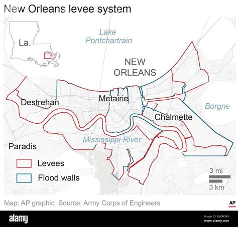 This Map Highlights The System Of Levees And Flood Walls That Protect