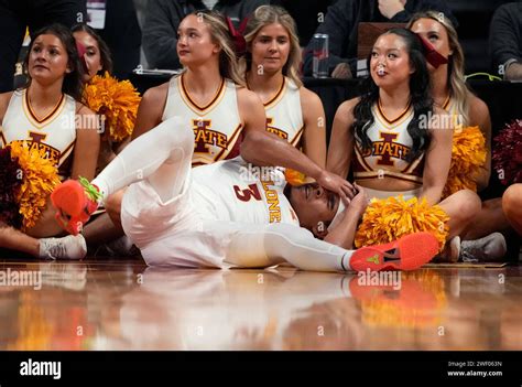 Iowa State Guard Tamin Lipsey 3 Holds His Head After Receiving A Foul