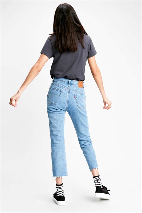 Levis 501 Cropped High Waist Straight Jeans Blauw Wehkamp