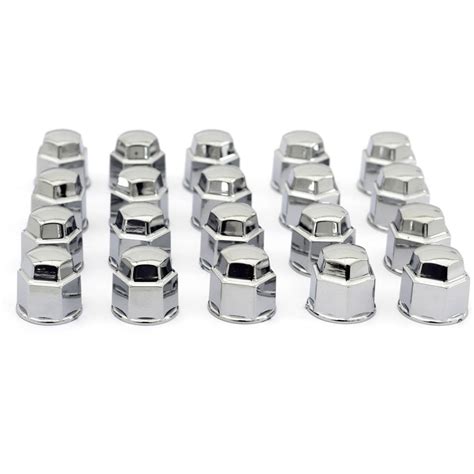 17mm Chrome Lug Nut Covers 20pc Set For Truck SUV Van Wheel Rim Bolt