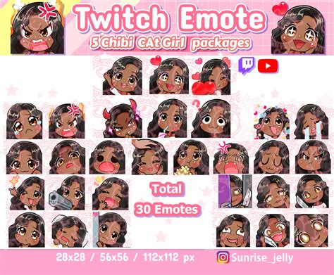 Twitch Emotes Curly Hair Black Hair Brown Eyes Dark Skin Etsy