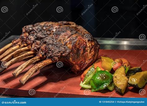 Carving Prime Rib Wagyu Stock Photo Image Of Dinner 131845254