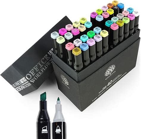 OfficeTree 40 Alkohol Marker Weiche Farben Twin Marker Set Zum