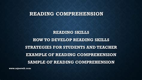 Reading Comprehension Techniques To Develop Sample Example School