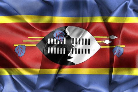 Flag Of Eswatini D Realistic Waving Fabric Flag Stock Illustration