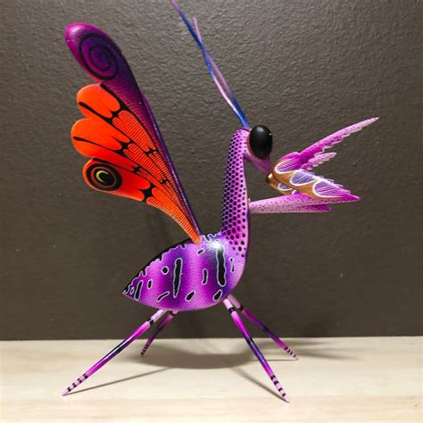 Alebrije Praying Mantis Handcrafted Wood Carving By Zeny Fuentes