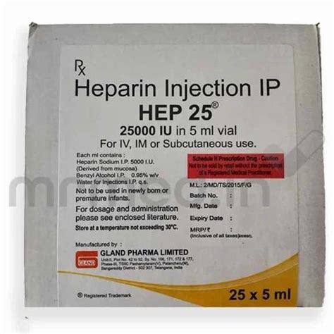 Heparin Iu Injection At Rs Piece Pharmaceutical Injection In