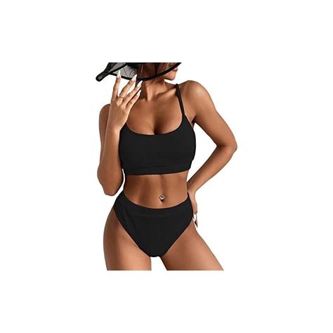 KOEMCY Costume Da Bagno Donna Vita Alta Bikini Set Triangolo Sexy