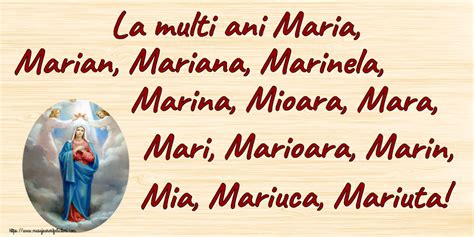 Felicitari De Sfanta Maria Mica La Multi Ani Maria Marian Mariana