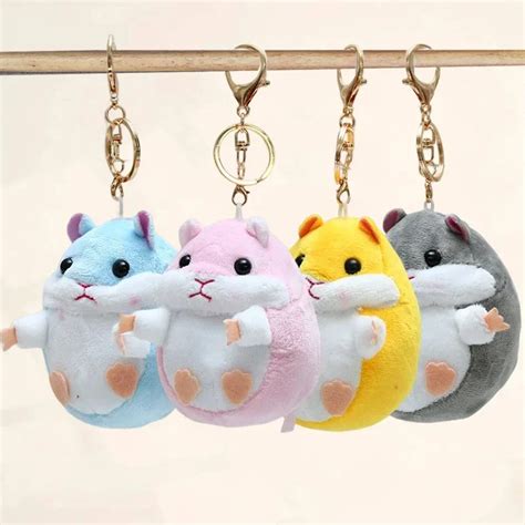 10cm G Zel Hamster Bebek Anahtarl K Pelu Oyuncaklar Kolye Bebek Hamster