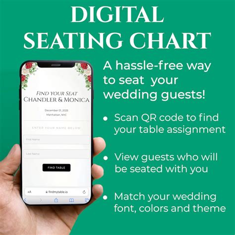 Qr Code Wedding Seating Chart Scan Qr Code To Find Your Seat Etsy