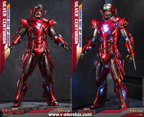 Hot Toys Mms618d43 Iron Man 3 Silver Centurion Armor Suit Up Version V Store Collectibles