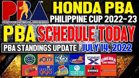 Pba Schedule Today July Pba Games Yesterday Pba Standings