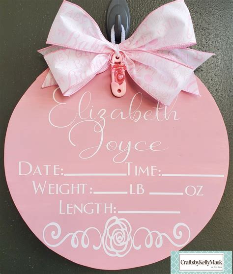 New Baby Announcement Door Hanger Baby Boy Baby Girl Birth