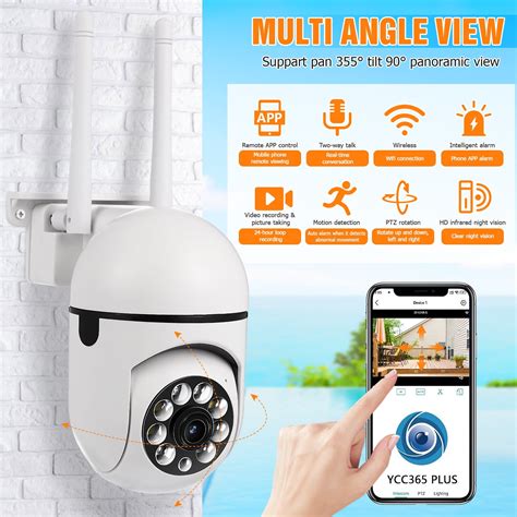 Wireless Security Camera Outdoor 360PTZ Rotation Security Cameras 2.4G ...