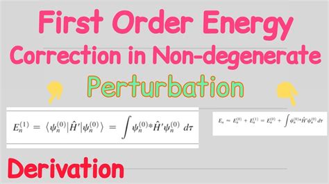 First Order Energy Correction In Non Degenerate Perturbation Theory