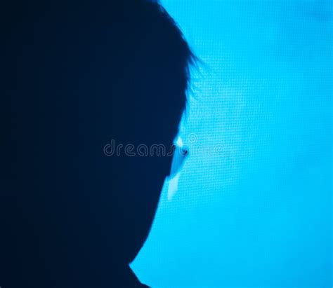 Shadow of Male Silhouette on Digital Wall Stock Photo - Image of ...