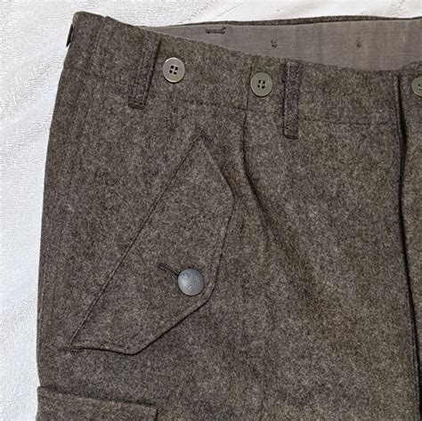 Vtg Swedish Military Wool Pants Men S Gray Flat Etsy Canada