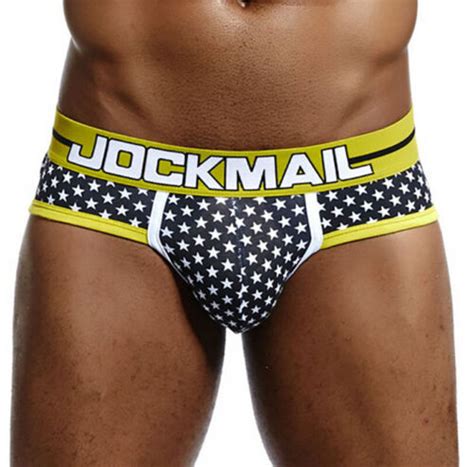 Jockmail Sexy Men Underwear Boxer Brief Shorts Cotton Low Waist Pouch