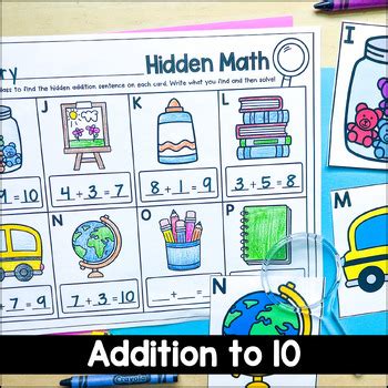 School Addition | Hidden Math Facts by KC Kindergarten | TPT