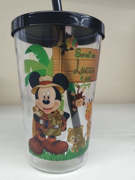 Copo Twister Personalizado 500ml Mickey Safari Elo7