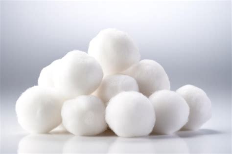 A Pile Of Fluffy White Cotton Balls Ready For Use On A Clear PNG Or