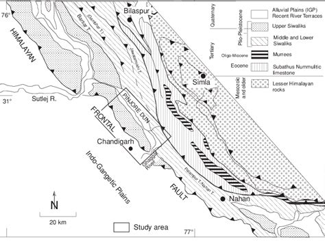 Generalized Geological Map Of Northwestern Himalayan Front Around