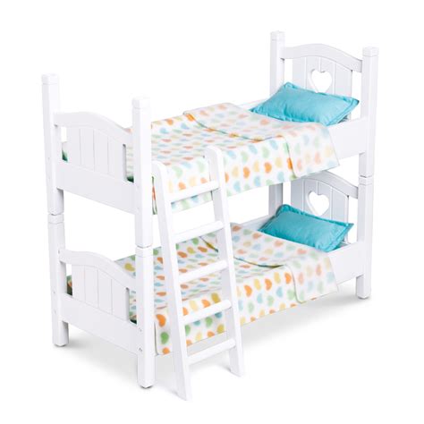 Melissa Doug Mine To Love Wooden Play Bunk Bed For Dolls Up To 18