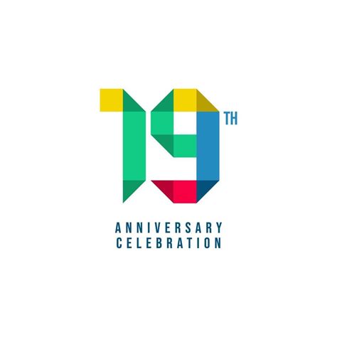 19 th Anniversary Celebration Vector Template Design Illustration ...