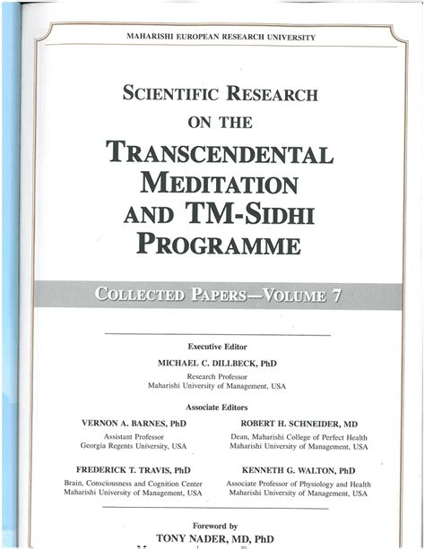 (PDF) Scientific Research on the Transcendental Meditation and TM-Sidhi Programme: Collected ...